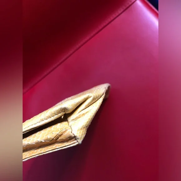 Beirn Real Snakeskin Yellow Clutch Pouch Near-Vintage - Picture 9 of 14